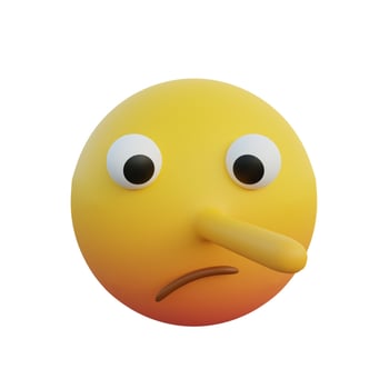 3d illustration Emoticon expression pinocchio's face photo