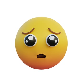 3d illustration Emoticon expression begging face photo