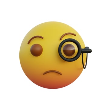 3d illustration monocle emoticon like detective photo