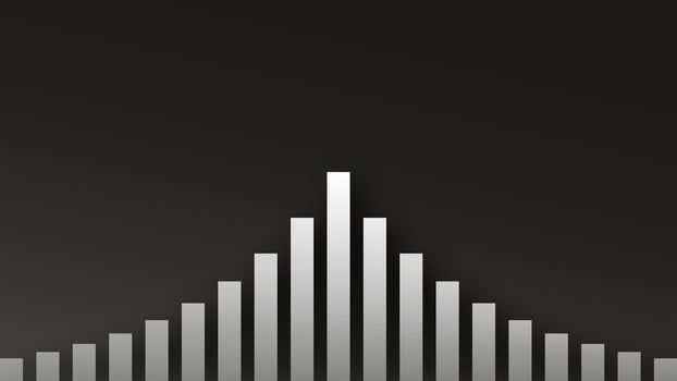 symmetric diagram bar chart with gradient metal color for texture and presentation background template photo