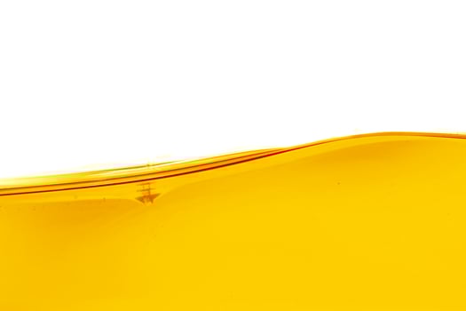 Wave of oil viscosity and air bubbles inside oil isolated on white background. photo