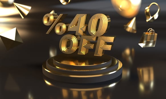 Percent 40 off sale discount banner template design photo