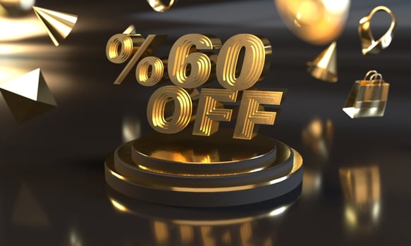 Percent 60 off sale discount banner template design photo
