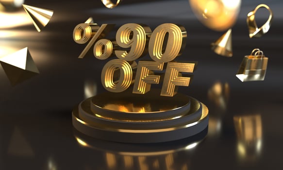 Percent 90 off sale discount banner template design photo