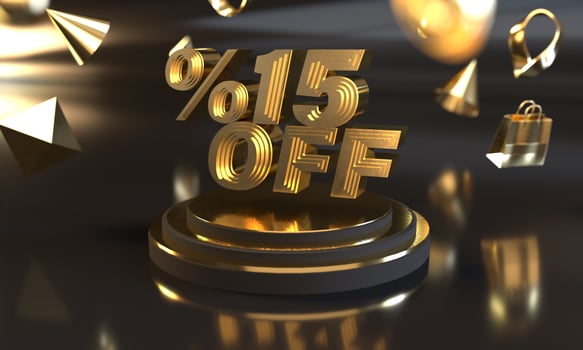 Percent 15 off sale discount banner template design photo