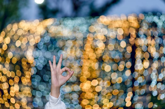 Hands that show the manner of joy And love with expression - image photo