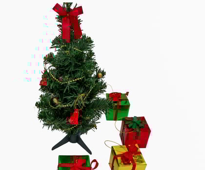 Christmas tree isolated on white background photo
