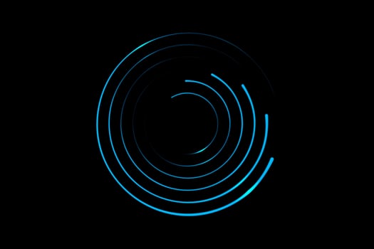 Light blue spiral with circle ring, abstract background photo