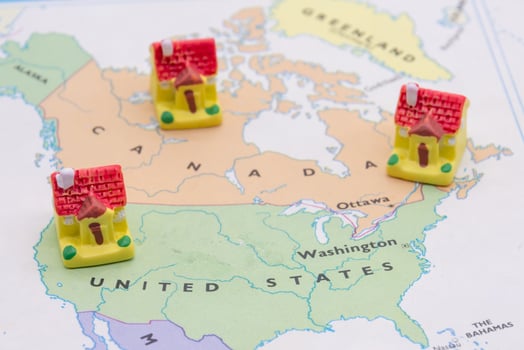 House on a American map. business house concept photo