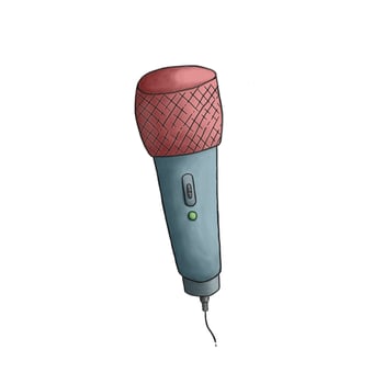 Microphone and drawing photo