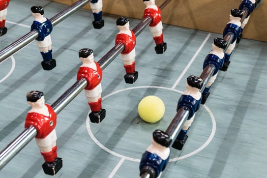 Detail of a table soccer game photo