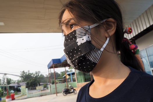 Woman and mask photo