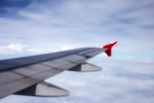 Aerial photos from the window of the plane blurred.