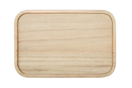 wood plate top view isolated on white background. photo