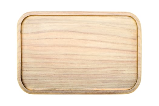 wood plate top view isolated on white background. photo