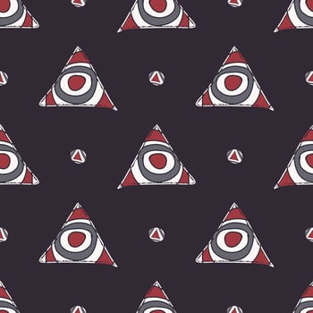 Abstract doodle art scribble triangle shape seamless pattern background. Use for fabric, interior decoration element, wrapping. photo