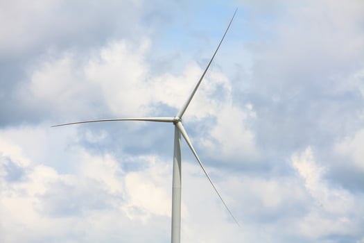 Wind turbines with the clouds and sky photo