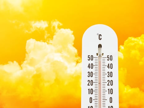 thermometer in the sky, hot temperature photo