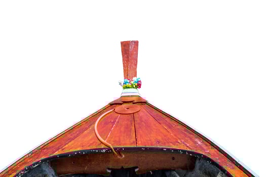 Front longtail boat on background photo