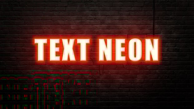Text Neon Effect on Brick wall background  , PSD photo