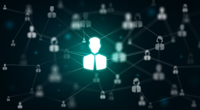 Social network and Network community. Connecting People concept. photo