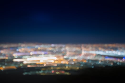 Abstract long exposure, experimental surreal photo, city and vehicle lights at night photo