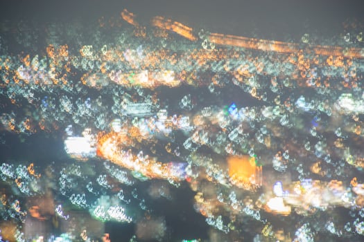 Abstract long exposure, experimental surreal photo, city and vehicle lights at night photo