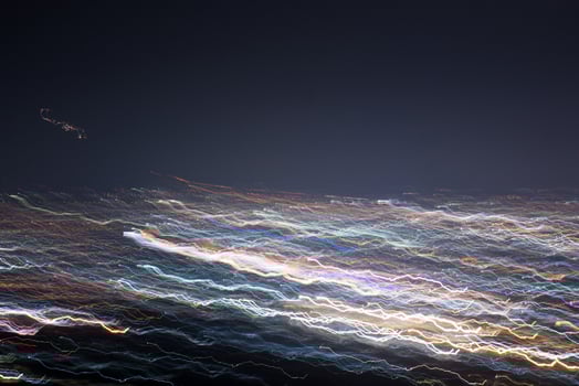 Abstract long exposure, experimental surreal photo, city and vehicle lights at night photo