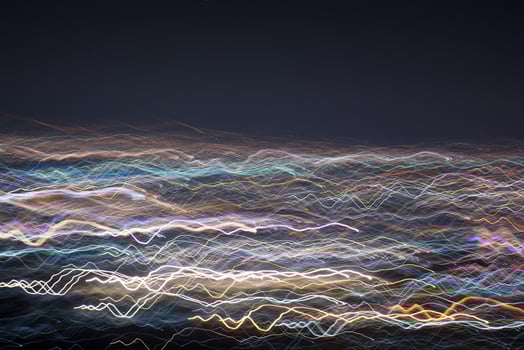 Abstract long exposure, experimental surreal photo, city and vehicle lights at night photo
