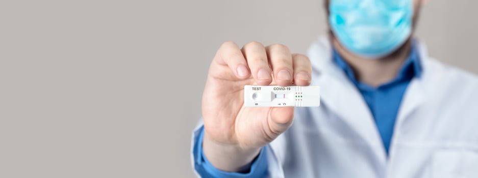 Negative test result by using rapid test device for COVID-19. photo
