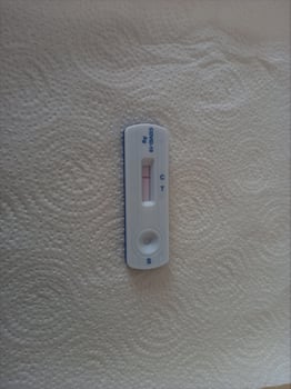 Covid-19 rapid antigen home test kit, a negative result of the virus photo