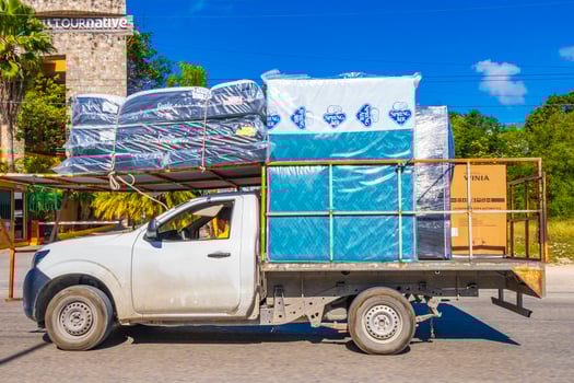 Playa del Carmen Mexico 04. February 2022 Trucks delivery truck and other industrial vehicles in Mexico. photo