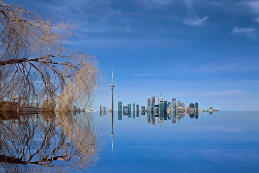 Global warming and climate change resulting in flooding of major cities photo