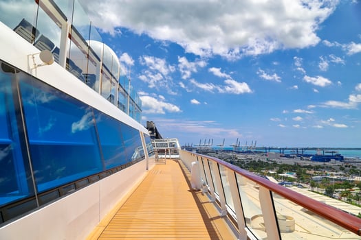Cruise ship departing to Caribbean vacation from Miami port photo