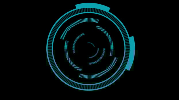 Blue HUD spining circle background photo