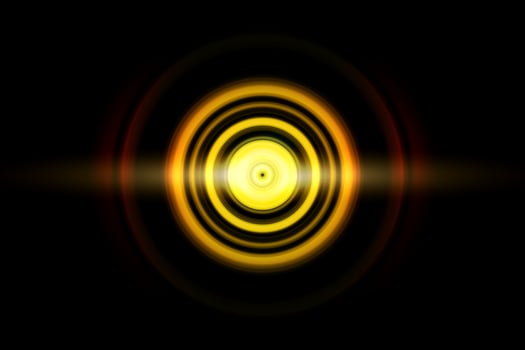 Abstract light effect with sound waves oscillating on black background photo