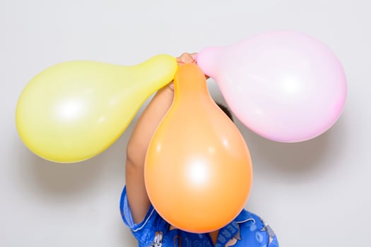Balloons three color on white background. photo