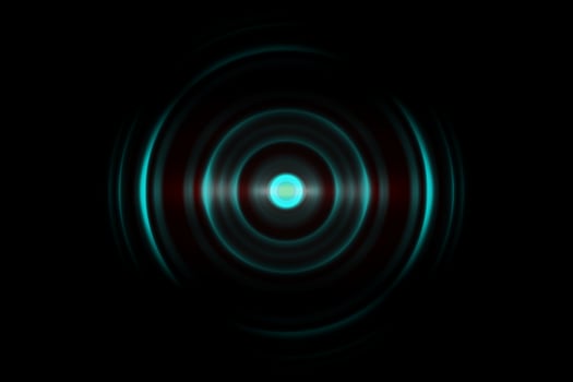Abstract green ring with sound waves oscillating background photo