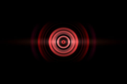 Red digital sound wave or circle signal, abstract background photo