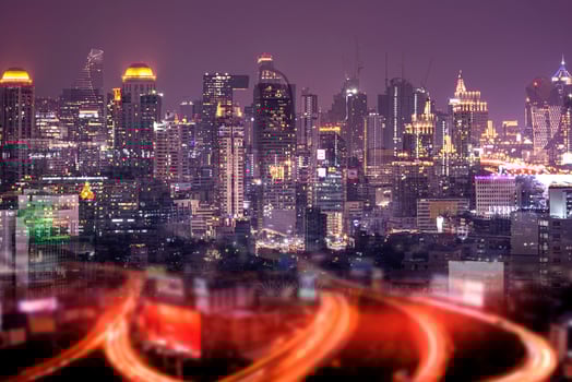 City view of Bangkok modern office business building in business zone at Bangkok,Thailand. Bangkok is the capital of Thailand and also the most populated city in Thailand. photo