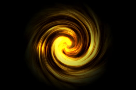 Abstract spiral fog on black background photo