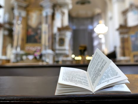 open book on a blurry background photo
