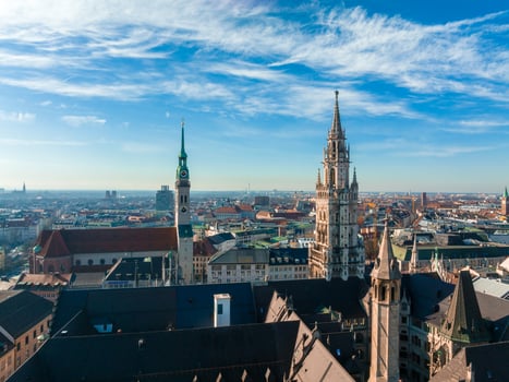 Munich aerial panoramic architecture, Bavaria, Germany. photo