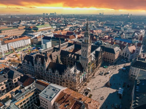 Munich aerial panoramic architecture, Bavaria, Germany. photo
