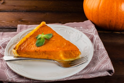 Pumpkin pie linen napkin photo
