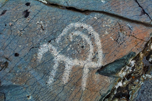 Stones with petroglyphs photo
