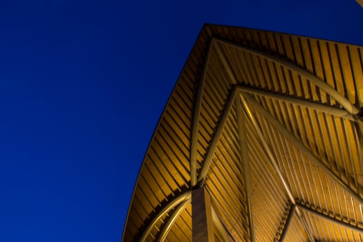 The modern roof and lighting at night photo