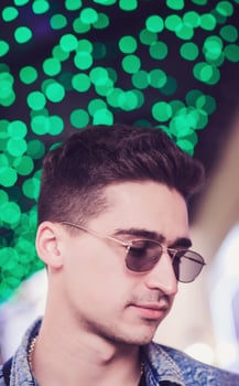 Young man posing in the street photo