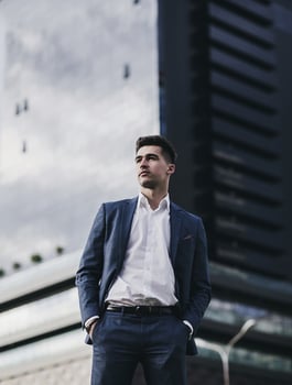 Portrait of a cheerful young businessman photo