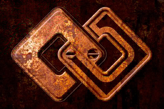 Infinity sign on the metal rust background photo